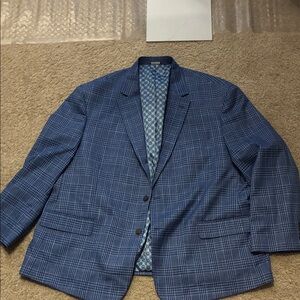 Men's Blue Plaid Blazer